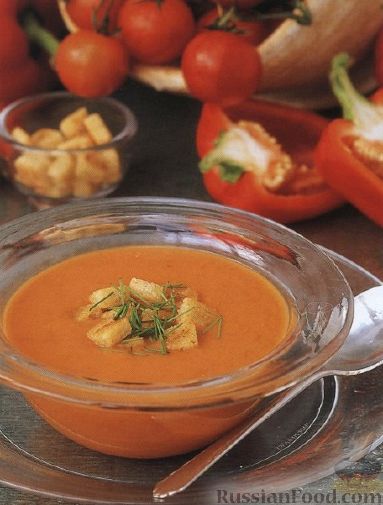 Рецепт Суп-пюре из болгарского перца и помидоров
