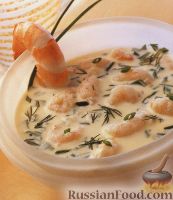 Фото к рецепту: Летний суп-пюре с креветками