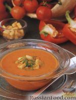 Фото к рецепту: Суп-пюре из болгарского перца и помидоров