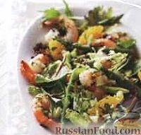 Фото к рецепту: Салат с креветками и спаржей