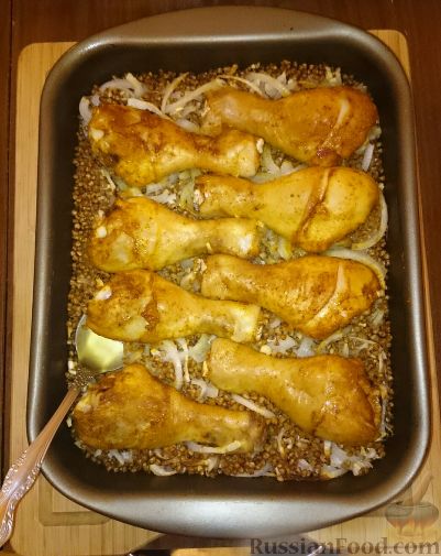 Курица с гречкой в духовке - пошаговый рецепт с фото на luchistii-sudak.ru