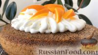 Фото к рецепту: Шоколадный пирог с белковым кремом и апельсинами