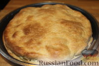 Фото приготовления рецепта: Пирог с картофелем, беконом и сыром - шаг №12