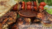 Фото к рецепту: Курица на гриле, с овощами и соусом барбекю