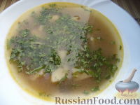 Фото приготовления рецепта: Суп из сушеных грибов с картофелем - шаг №12