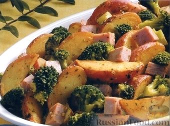 Тушеный картофель с брокколи