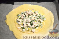 Фото приготовления рецепта: Курник (пирог с курицей, рисом и грибами) - шаг №11