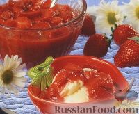 Фото к рецепту: Клубничный соус с ревенем (к мороженому)