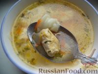 Фото к рецепту: Быстрый куриный суп с макаронами