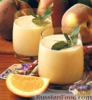 Фото к рецепту: Смузи персиковый, с молоком