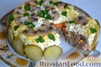 Фото к рецепту: Салат «Улёт» с печенью индейки и грибами