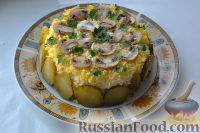 Фото приготовления рецепта: Салат «Улёт» с печенью индейки и грибами - шаг №11