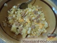 Фото приготовления рецепта: "Веер" из баклажана, с фаршем и помидорами - шаг №7