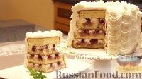Фото к рецепту: Бисквитный торт "Невеста" с вишней