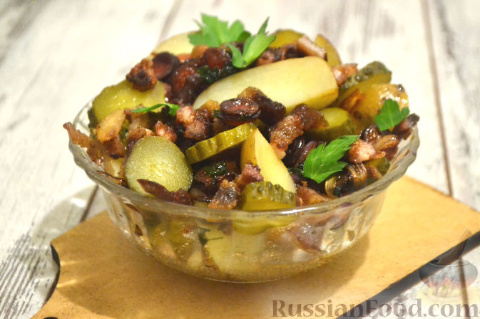 Тёплый салат с языком косули - пошаговый рецепт с фото