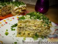 Фото к рецепту: Закусочный картофельный торт с грибами и сыром