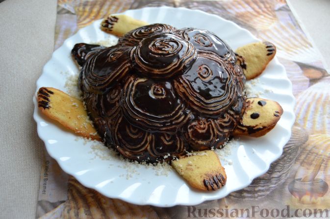 Как приготовить торт «Черепаха» с киви на сковороде?