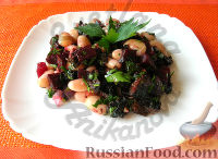 Фото к рецепту: Постный салат со свеклой и фасолью