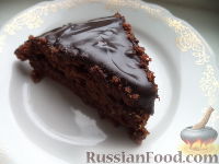 Фото к рецепту: Шоколадная глазурь "4 ложки" (для тортов)