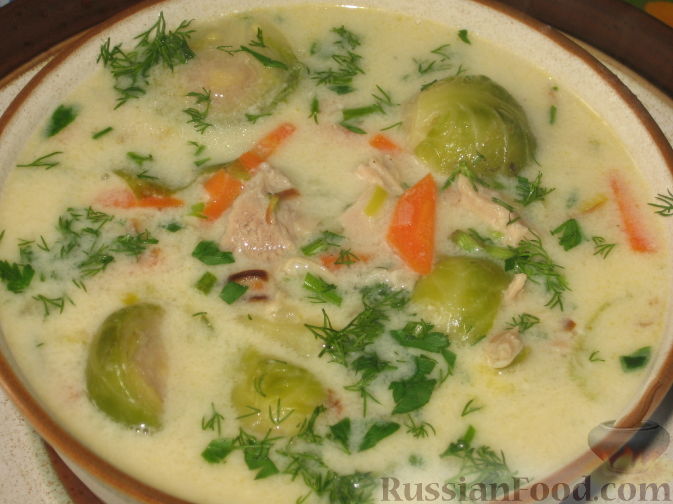 Рецепт овощного супа с брюссельской капустой | Меню недели