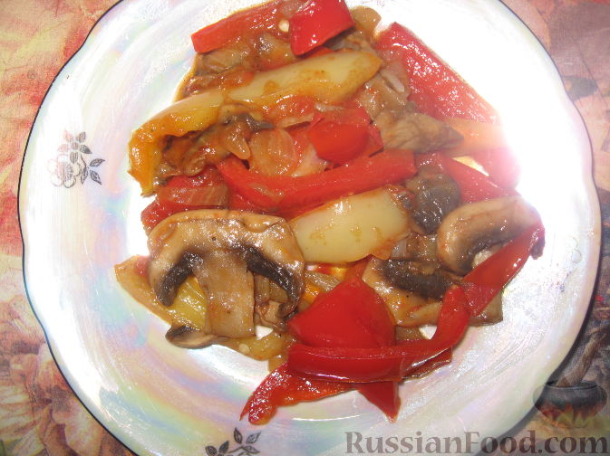 Рецепт Соте овощное с грибами