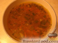Фото к рецепту: Суп с чечевицей постный