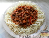 Фото приготовления рецепта: Спагетти с фаршем и овощами - шаг №20