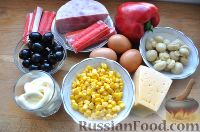 Фото приготовления рецепта: Салат с крабовыми палочками и ветчиной - шаг №1