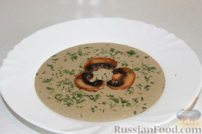 Грибной суп пюре из шампиньонов со сливками