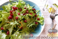 Фото к рецепту: Зеленый салат с гранатом