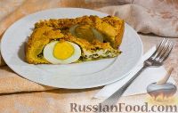 Фото к рецепту: Пирог со шпинатом и яйцами