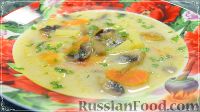 Фото к рецепту: Сырный суп с грибами