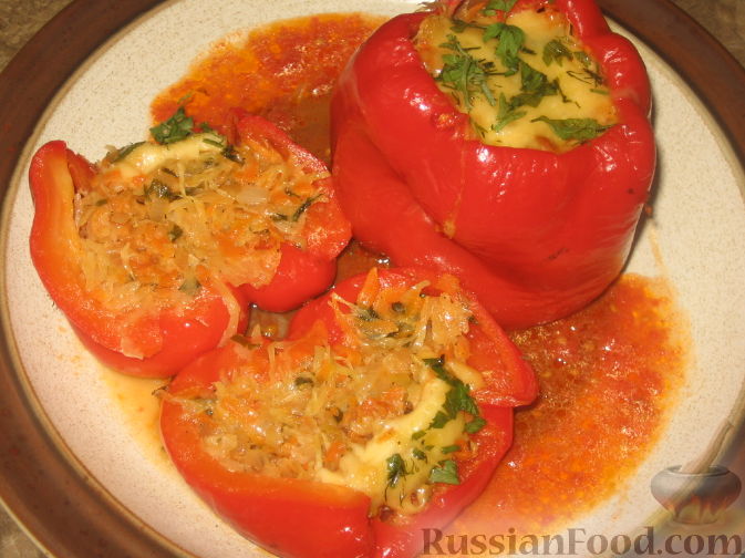 Перец, фаршированный овощами на зиму по рецепту советских времен