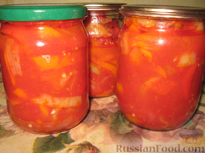 1. Лечо из болгарского перца с помидорами – классический рецепт