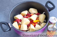 Фото приготовления рецепта: Басма (баранина, тушенная с овощами) - шаг №5