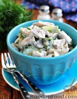 Фото приготовления рецепта: Салат из куриных сердечек, с грибами - шаг №8