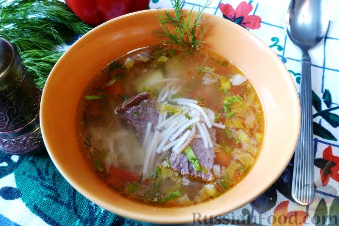 Суп с жареной лапшой-паутинкой — рецепты | Дзен