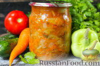 Фото к рецепту: Салат из огурцов (на зиму)