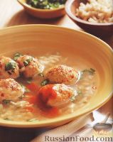 Фото к рецепту: Имбирный суп с куриными фрикадельками