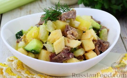 Салат со свиным языком - 7 самых вкусных и простых рецептов приготовления с пошаговыми фото