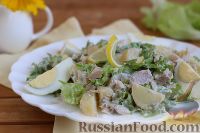 Фото к рецепту: Теплый картофельный салат с тунцом