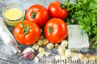 Salát Minutka z rajčat, sýra a krutonů: recept s fotografiemi