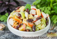 Фото к рецепту: Салат с крабовыми палочками и фасолью