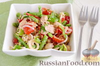 Фото к рецепту: Салат с тунцом, нутом и стручковой фасолью