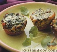Фото к рецепту: Маффины закусочные из шпината, грибов и сыра