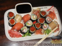 Фото к рецепту: Сашими, суши и роллы