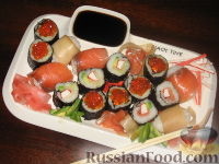 Фото приготовления рецепта: Сашими, суши и роллы - шаг №7