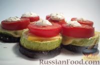 Фото к рецепту: Запеченные баклажаны и кабачки, с помидорами и сыром