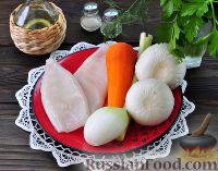 Фото приготовления рецепта: Кальмары, фаршированные овощами и грибами - шаг №1