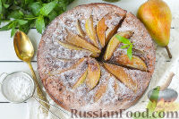 Фото к рецепту: Пирог с грушами, шоколадом и карамелью